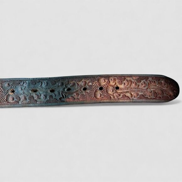 VTG Barrel Racing Cowboy Trophy Belt Buckle Rodeo Western German Silver Tooled - Picture 11 of 11